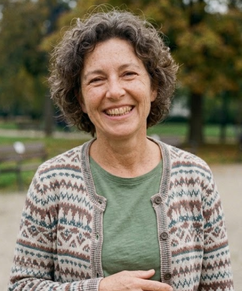 Smiling woman whose stained teeth are becoming more noticeable